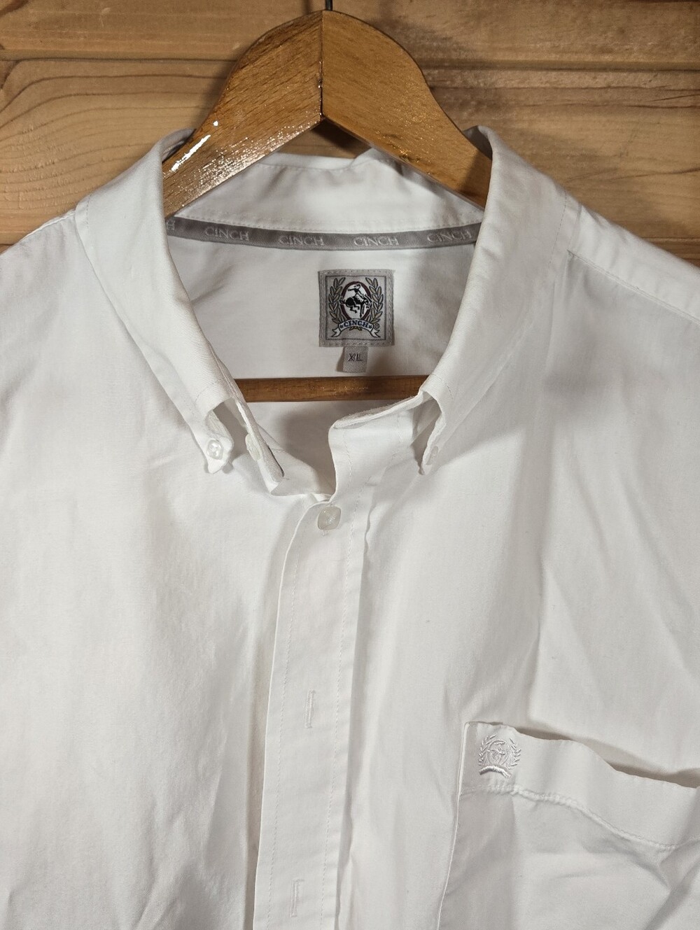 Cinch Square Button Down Western Shirt Men's XL White Long Sleeve Cowboy Rodeo
